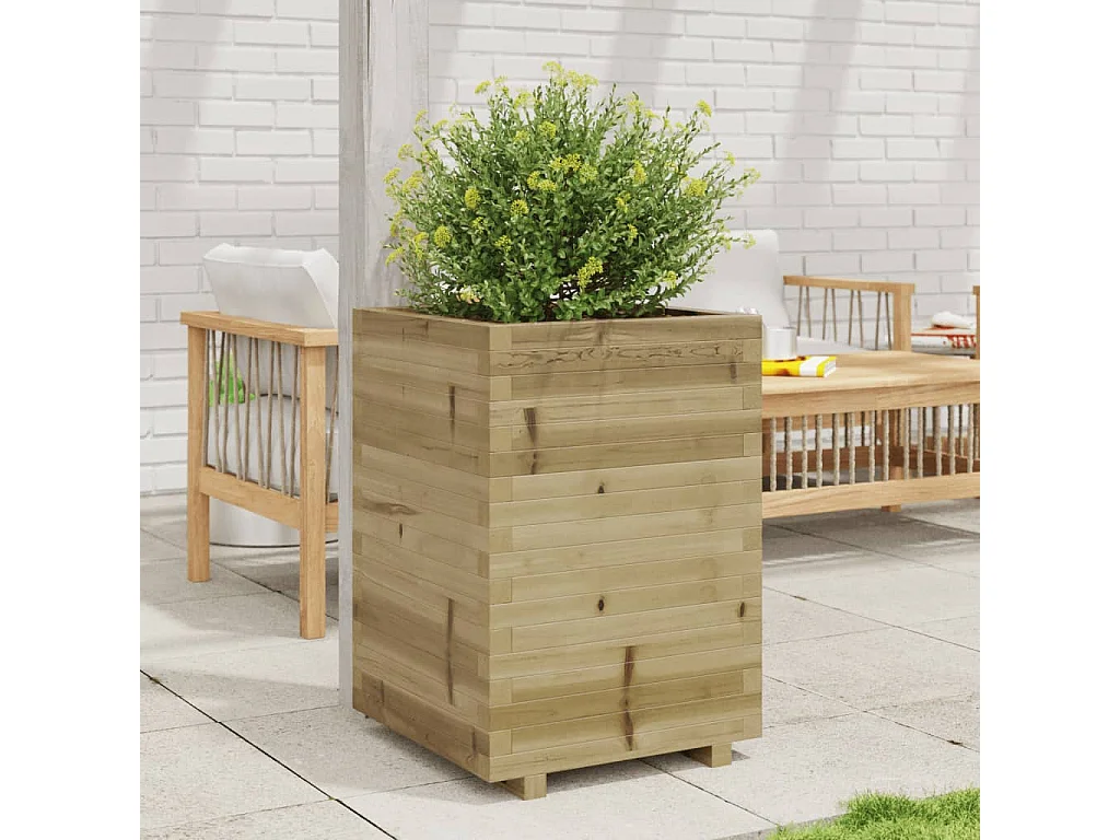 Fioriera da Giardino 50x50x72,5 cm in Legno di Pino Impregnato