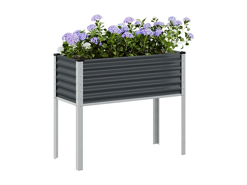 Vaso/floreira de jardim 100x41x90 cm aço antracite