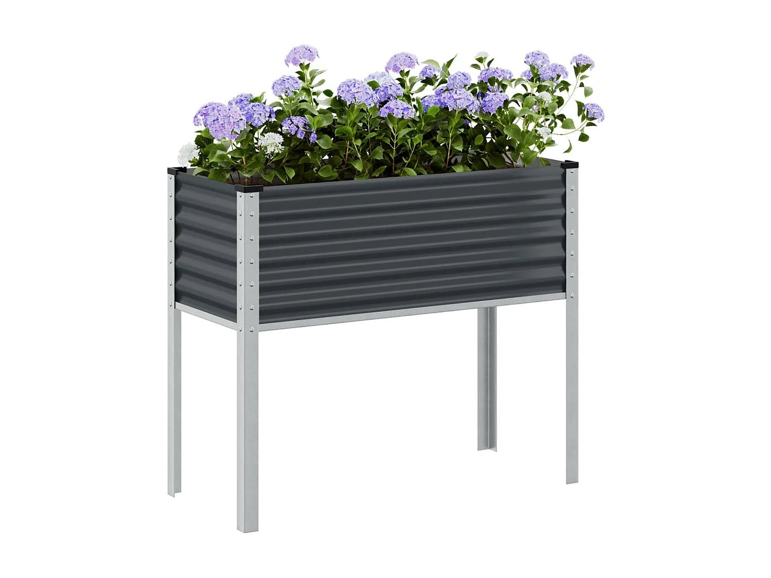 Jardinière anthracite 100x41x90 cm acier
