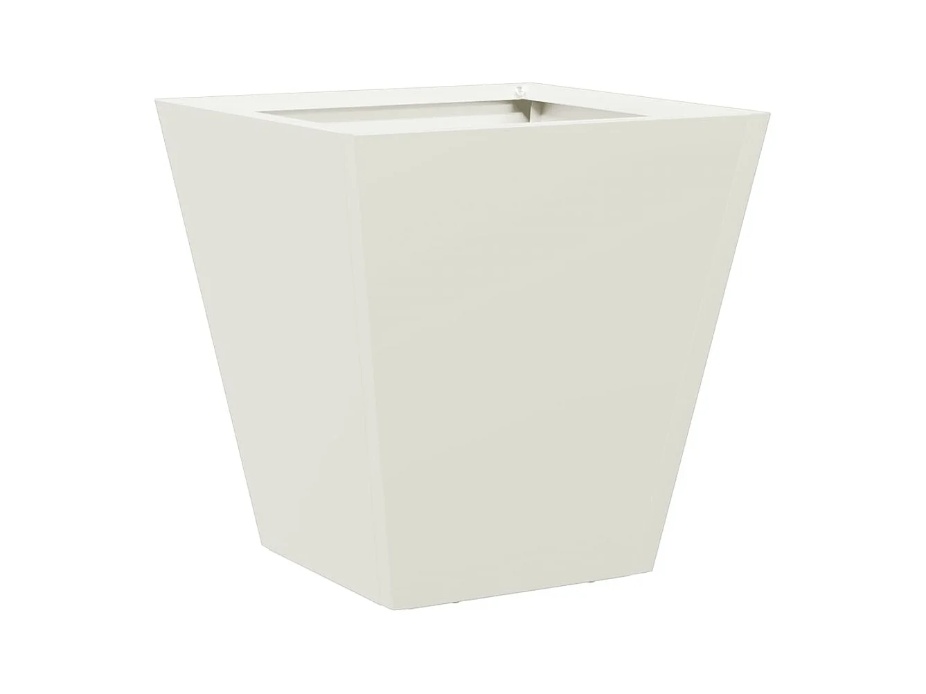 Vaso/floreira de jardim 30x30x30 cm aço branco