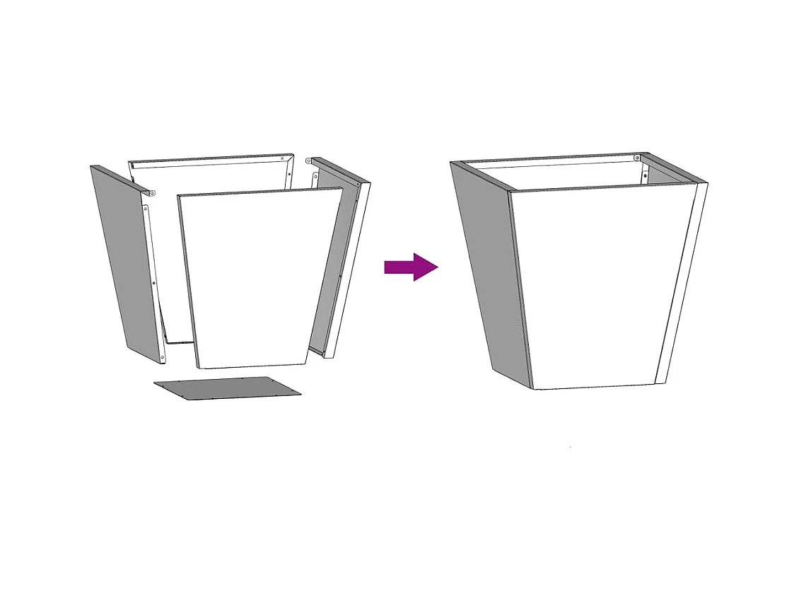 Vaso/floreira de jardim 30x30x30 cm aço branco