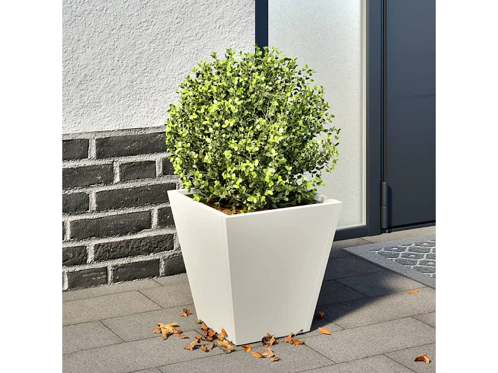 Jardinière blanc 30x30x30 cm acier