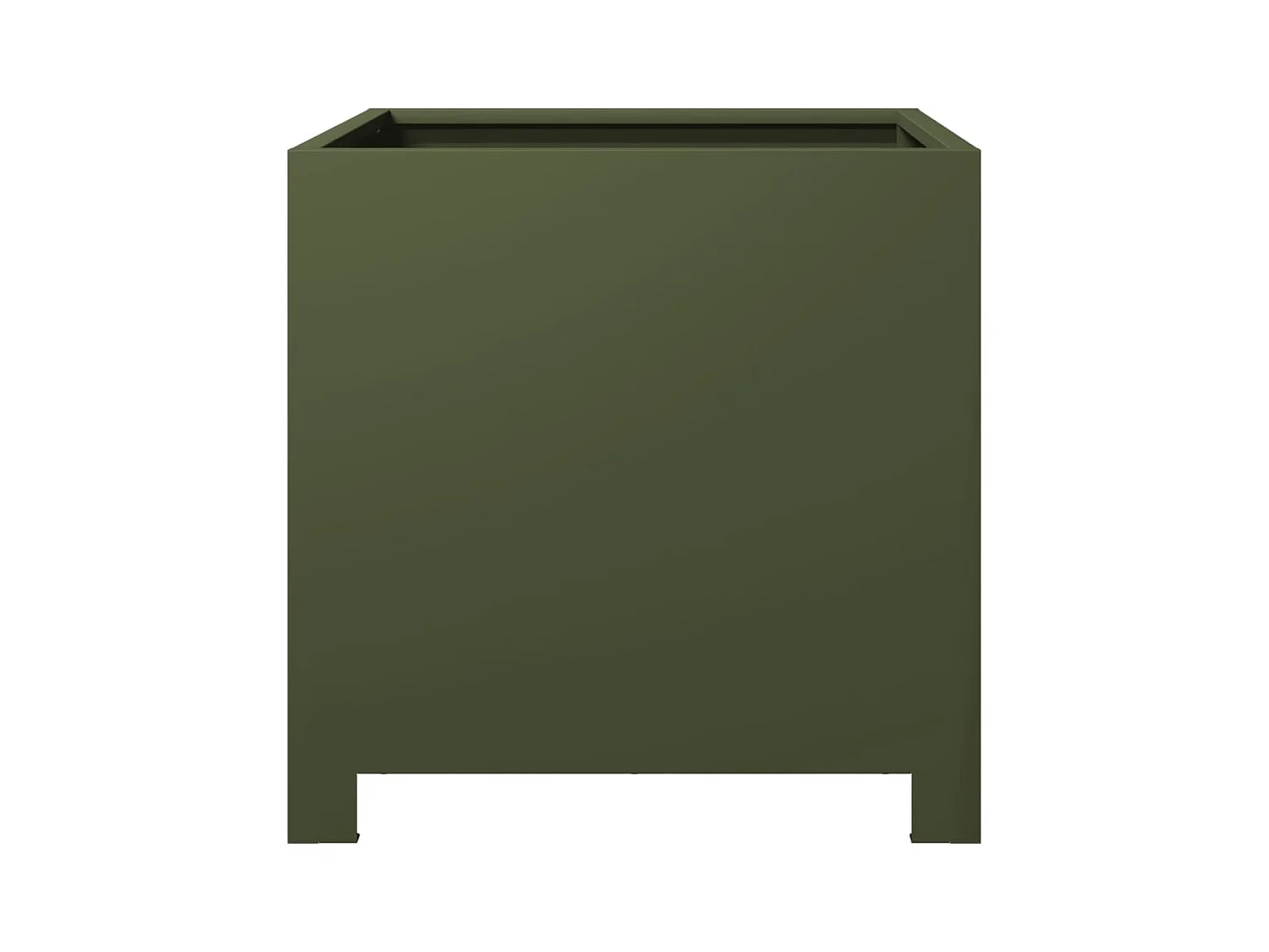 Jardineras 2 unidades acero verde oliva 40x40x40 cm