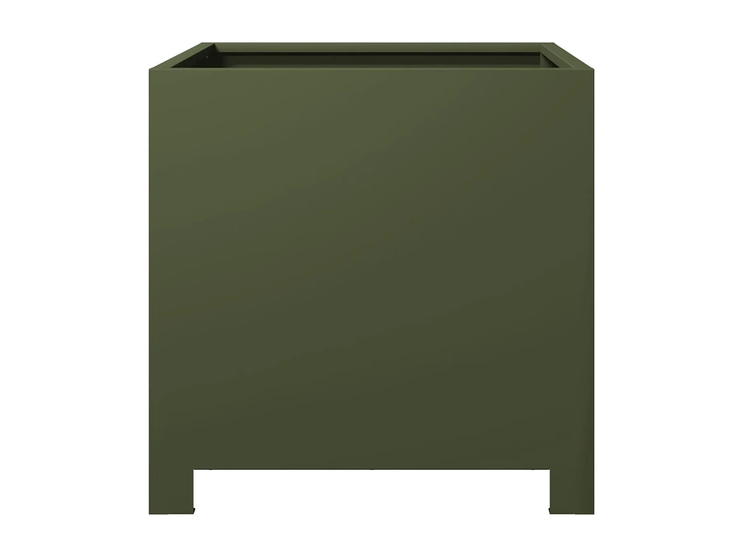 Jardinières 2 pcs vert olive 40x40x40 cm acier