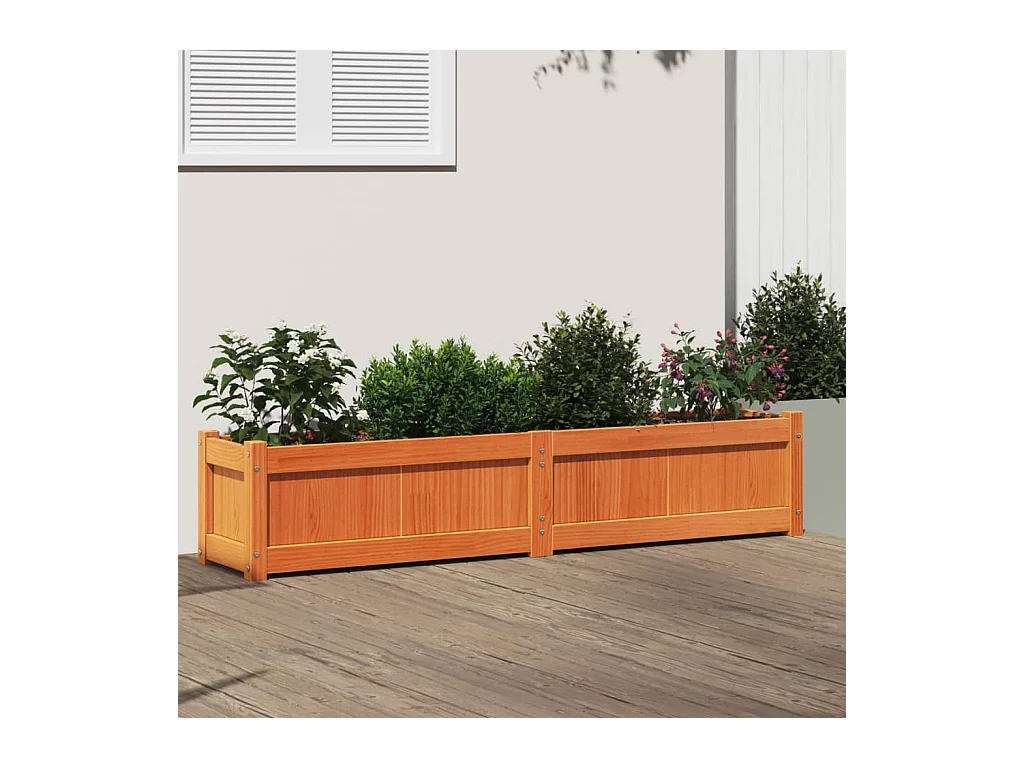 Plantenbak 150x31x31 cm massief grenenhout wasbruin
