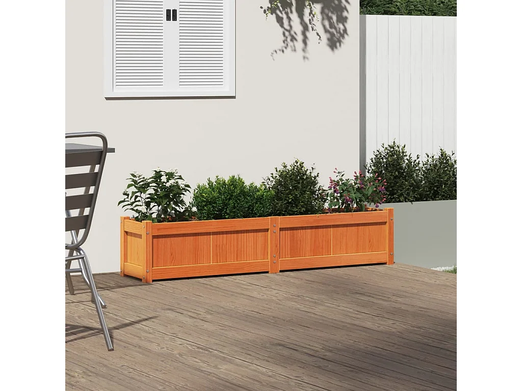 Pflanzkübel Wachsbraun 150x31x31 cm Massivholz Kiefer