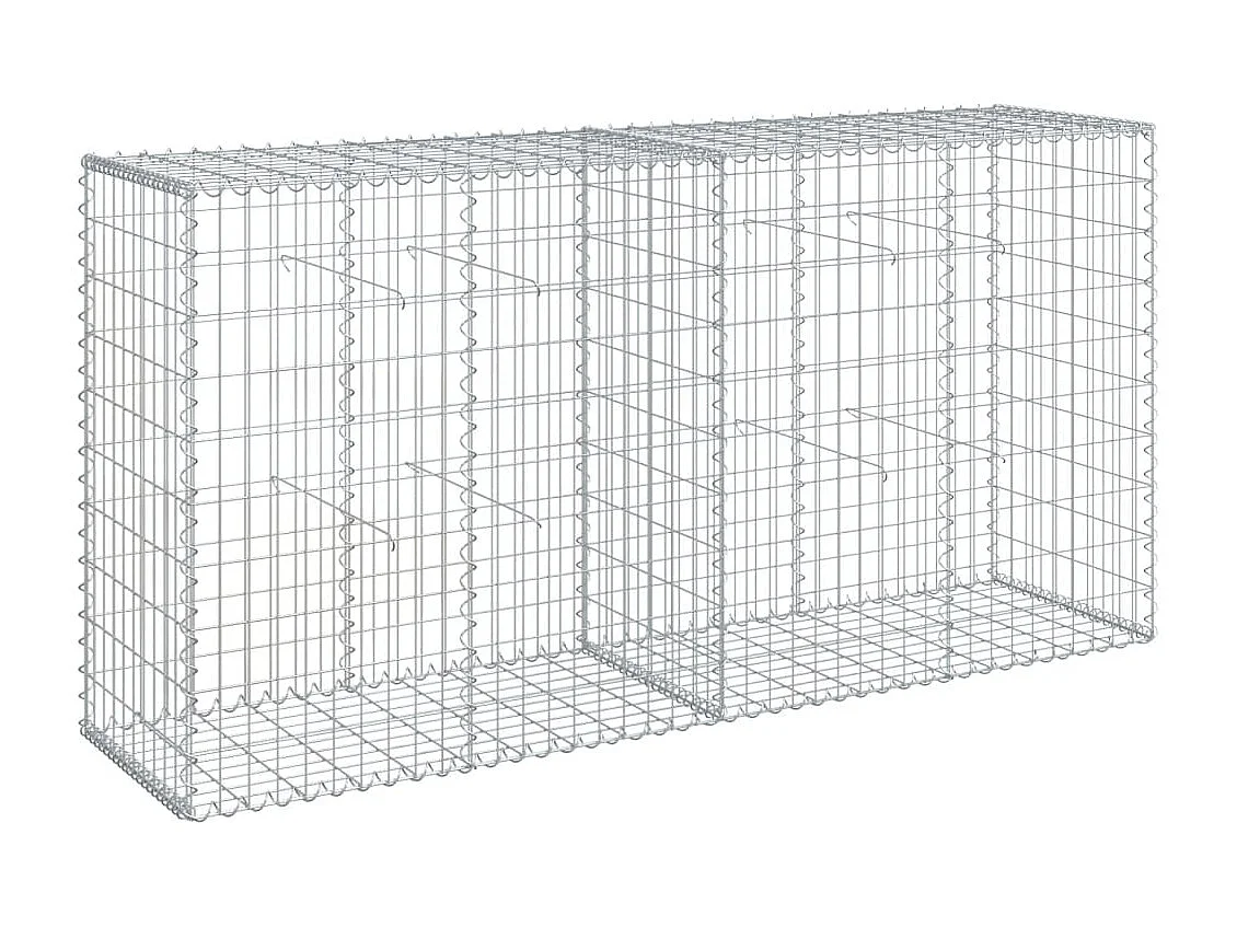 Panier gabion avec couvercle 200x50x100 cm fer galvanisé