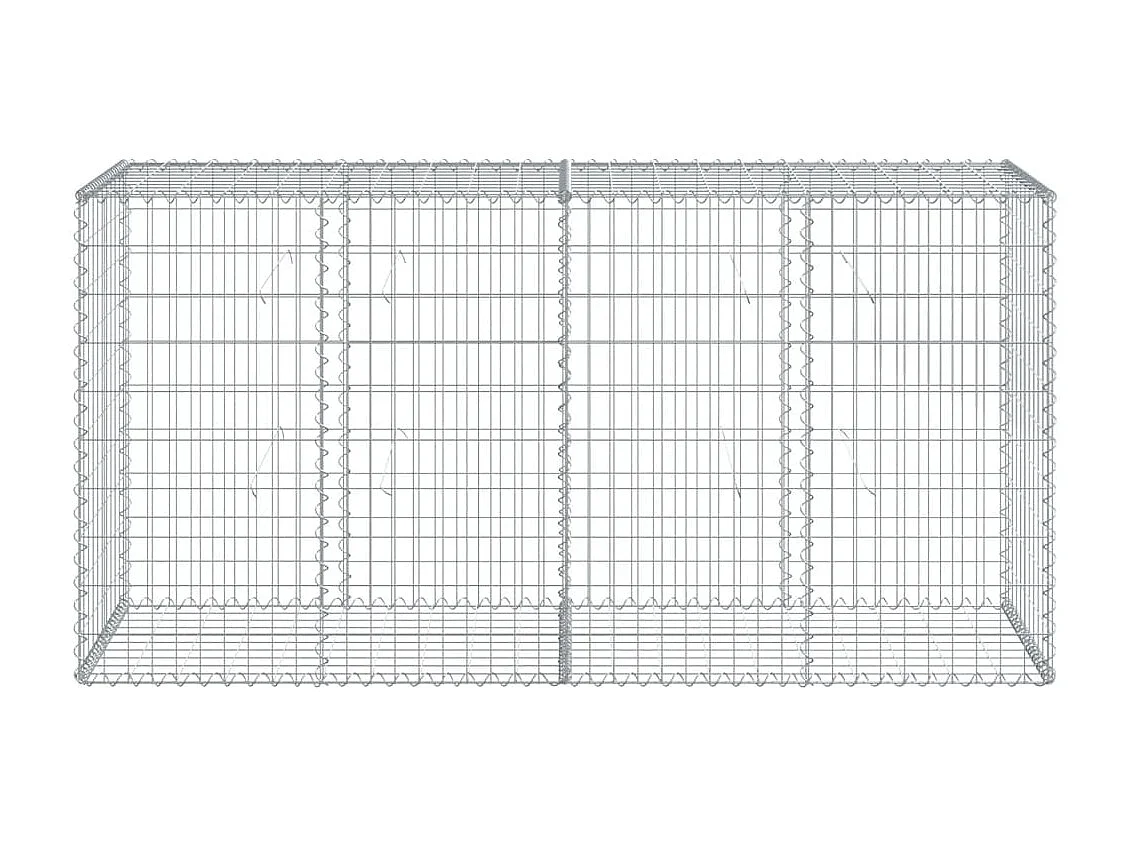Panier gabion avec couvercle 200x50x100 cm fer galvanisé