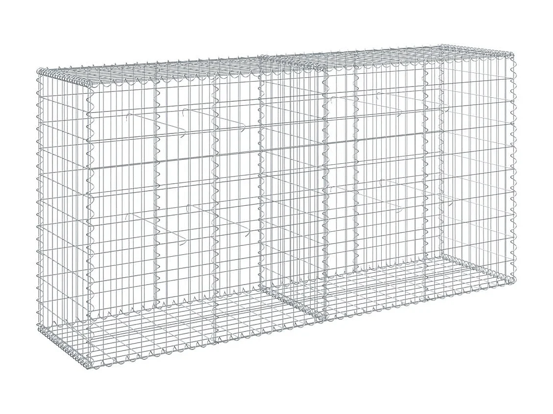 Panier gabion avec couvercle 200x50x100 cm fer galvanisé
