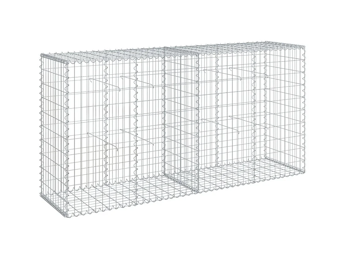 Cesta de gaviones con cubierta hierro galvanizado 200x50x100 cm