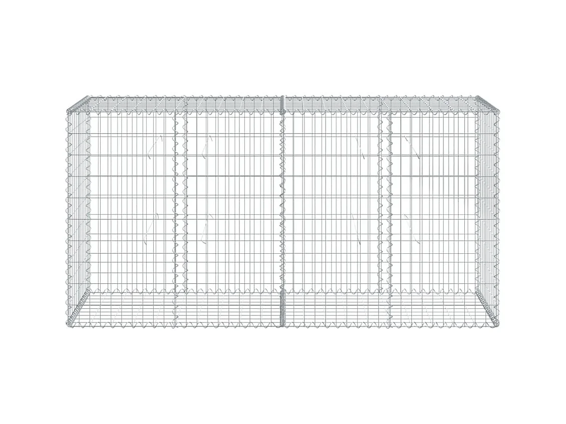 Cesta de gaviones con cubierta hierro galvanizado 200x50x100 cm