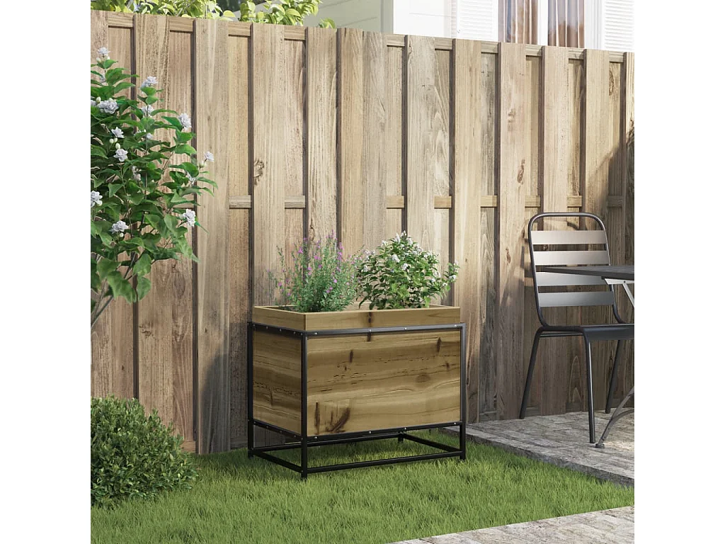 Fioriera da Giardino 60x40x50 cm in Legno di Pino Impregnato