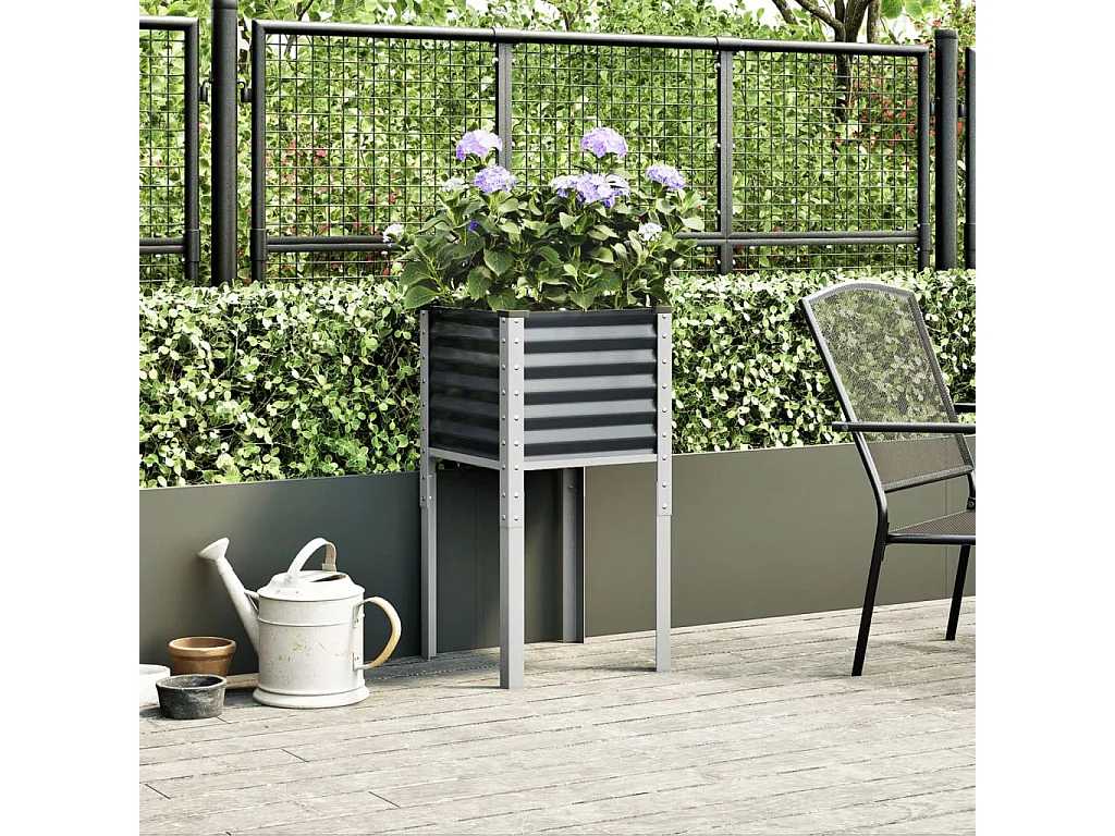 Fioriera da Giardino Antracite 45x45x88 cm in Acciaio