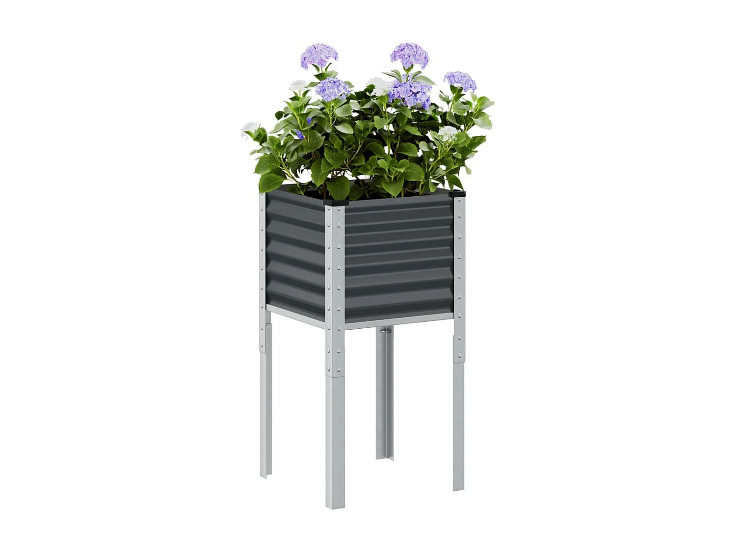 Jardinière anthracite 45x45x88 cm acier