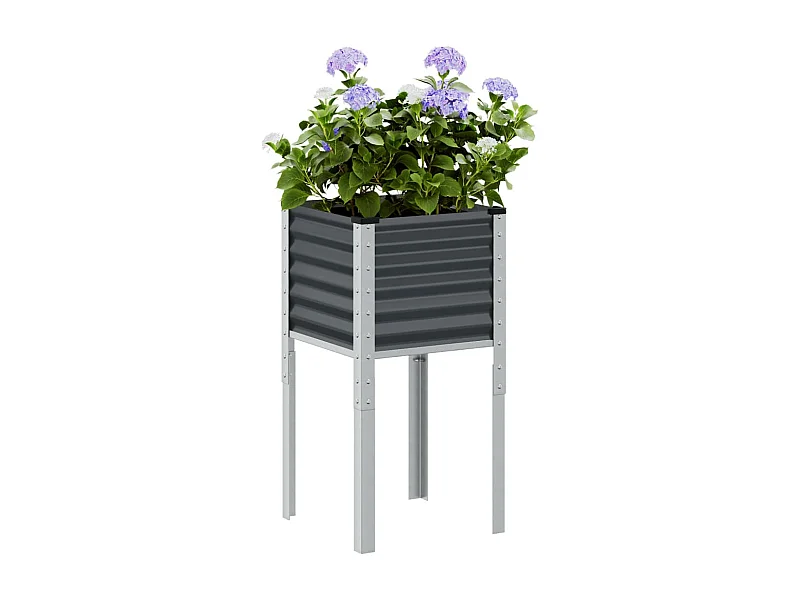 Vaso/floreira de jardim 45x45x88 cm aço antracite