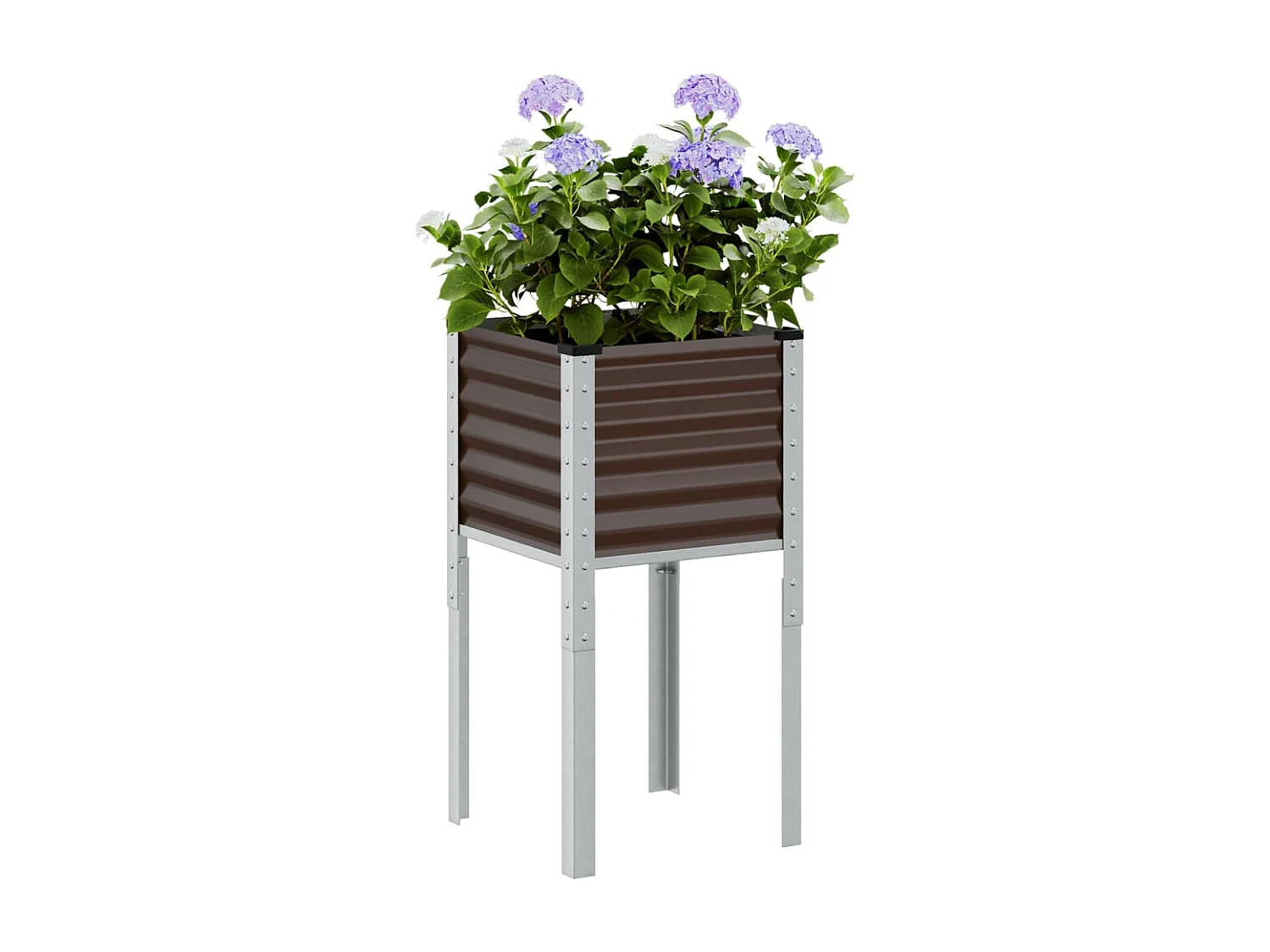 Fioriera da Giardino Marrone 45x45x88 cm in Acciaio