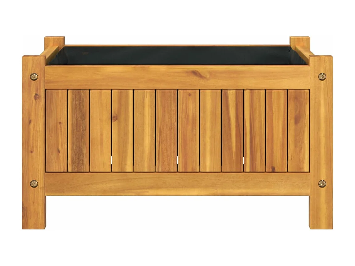 Fioriera Giardino con Rivestimento 54x31x30 cm Massello Acacia