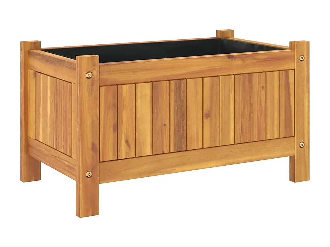 Fioriera Giardino con Rivestimento 54x31x30 cm Massello Acacia