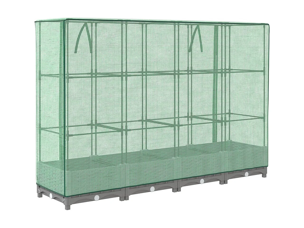 Hochbeet mit Gewächshaus-Aufsatz Rattan-Optik 160x40x123 cm