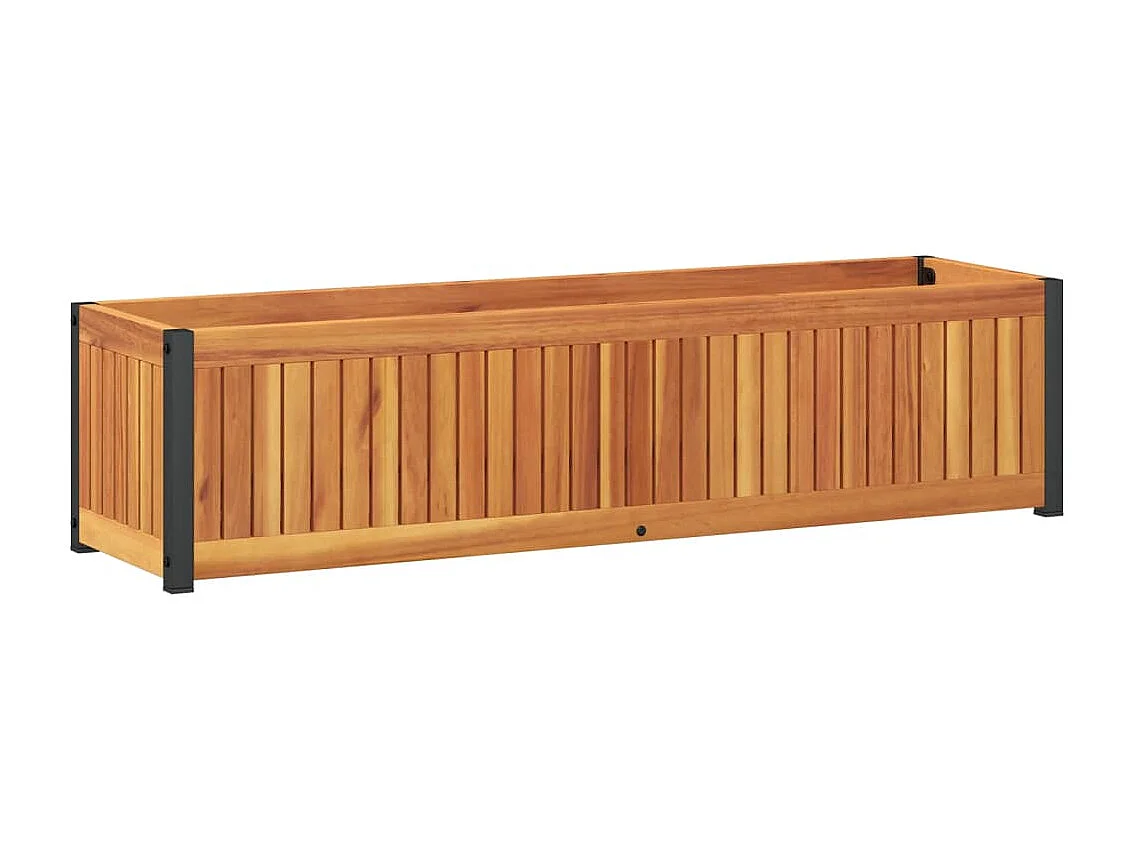 Fioriera da Giardino 110x30x27,5 cm in Legno Massello di Acacia