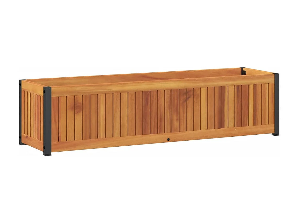 Fioriera da Giardino 110x30x27,5 cm in Legno Massello di Acacia
