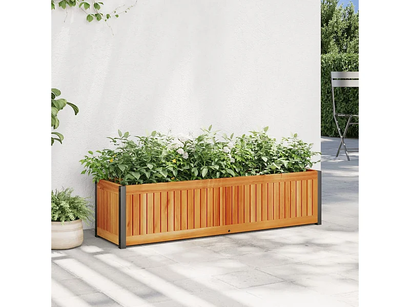 Fioriera da Giardino 110x30x27,5 cm in Legno Massello di Acacia