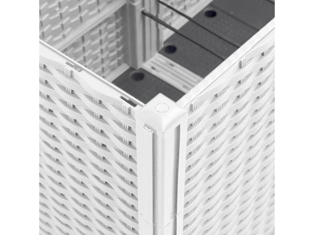 Jardinière avec treillis blanc 160x40x140 cm PP