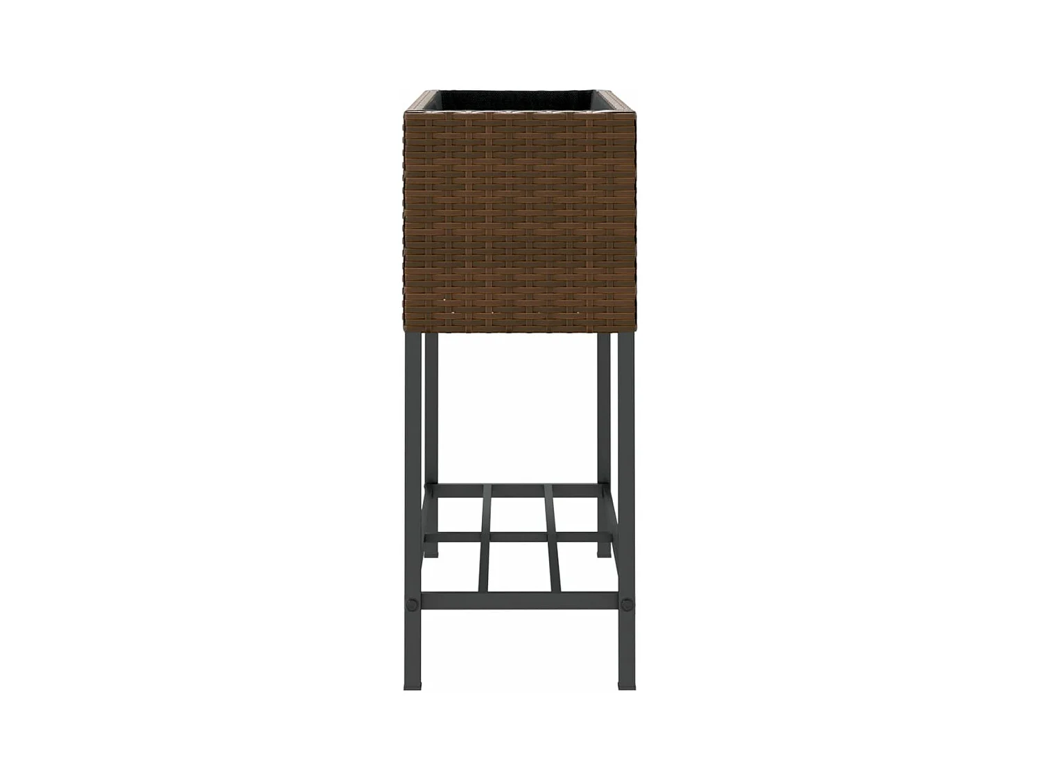 Hochbeete mit Ablage 2 Stk. Braun 70x28x70 cm Poly Rattan