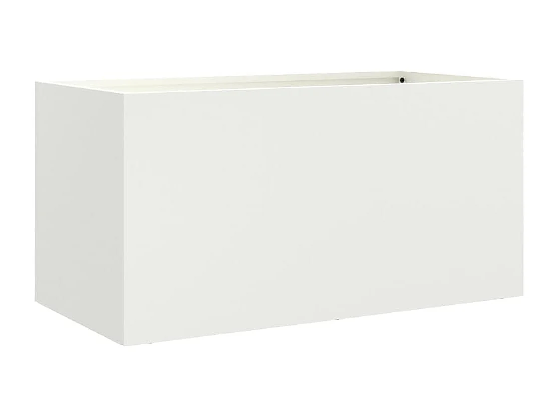 Vaso/floreira 62x30x29 cm aço branco