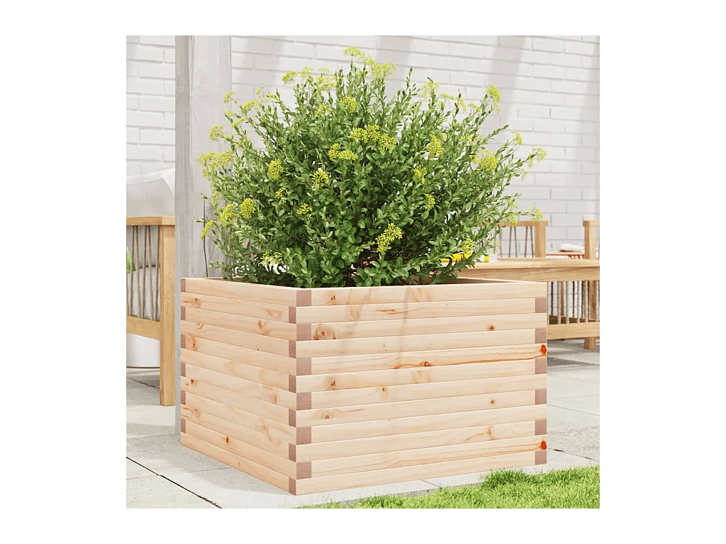 Fioriera da Giardino 70x70x45,5 cm in Legno Massello di Pino