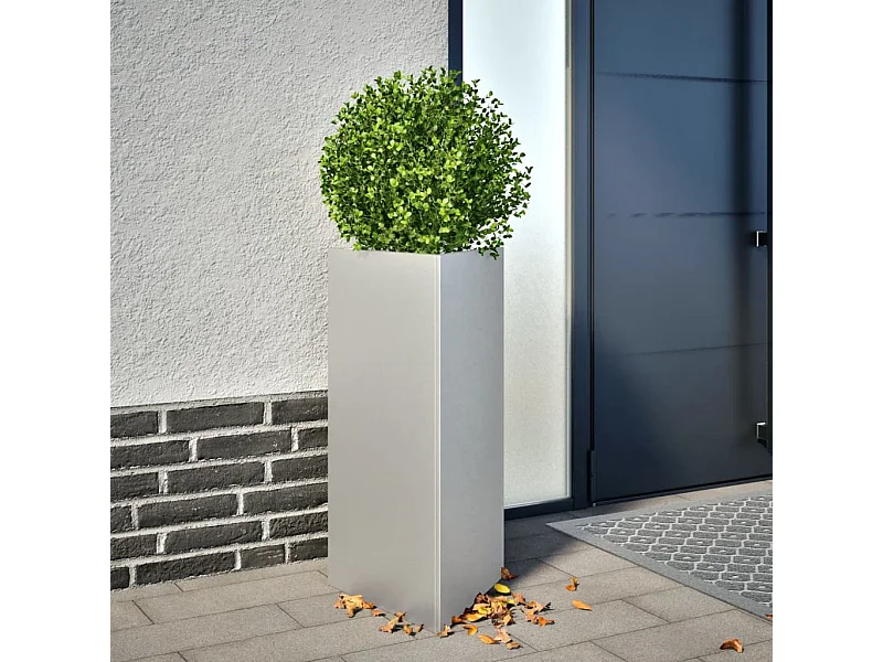 Fioriera da Giardino Triangolare 40x34,5x70 cm Acciaio Zincato