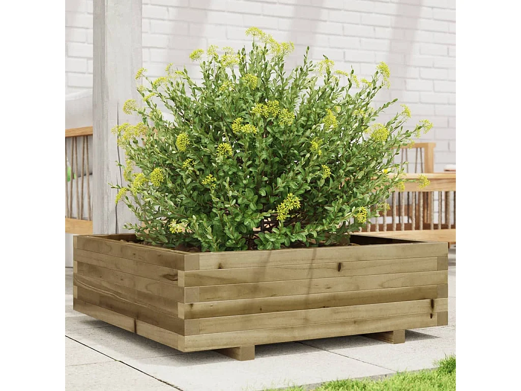 Jardinera de madera de pino impregnada 80x80x26,5 cm