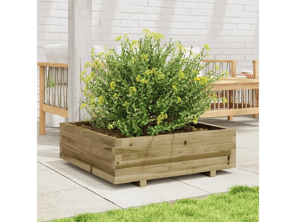 Jardinière 80x80x26,5 cm bois de pin imprégné