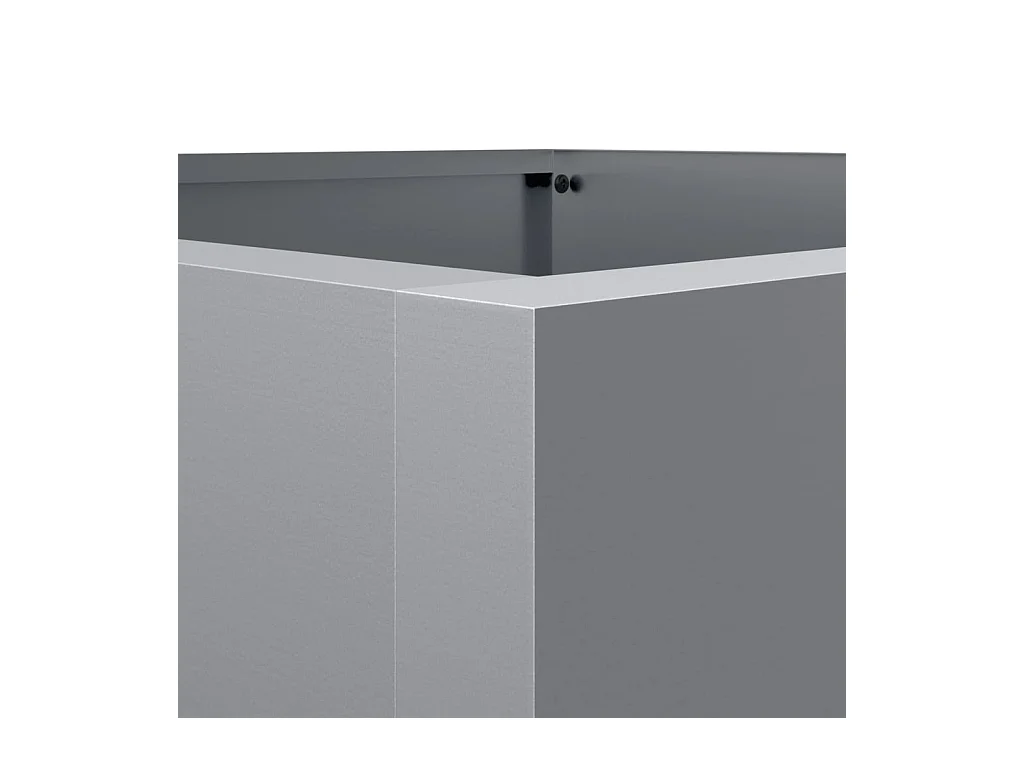 Plantenbak 42x38x75 cm gegalvaniseerd staal zilverkleurig