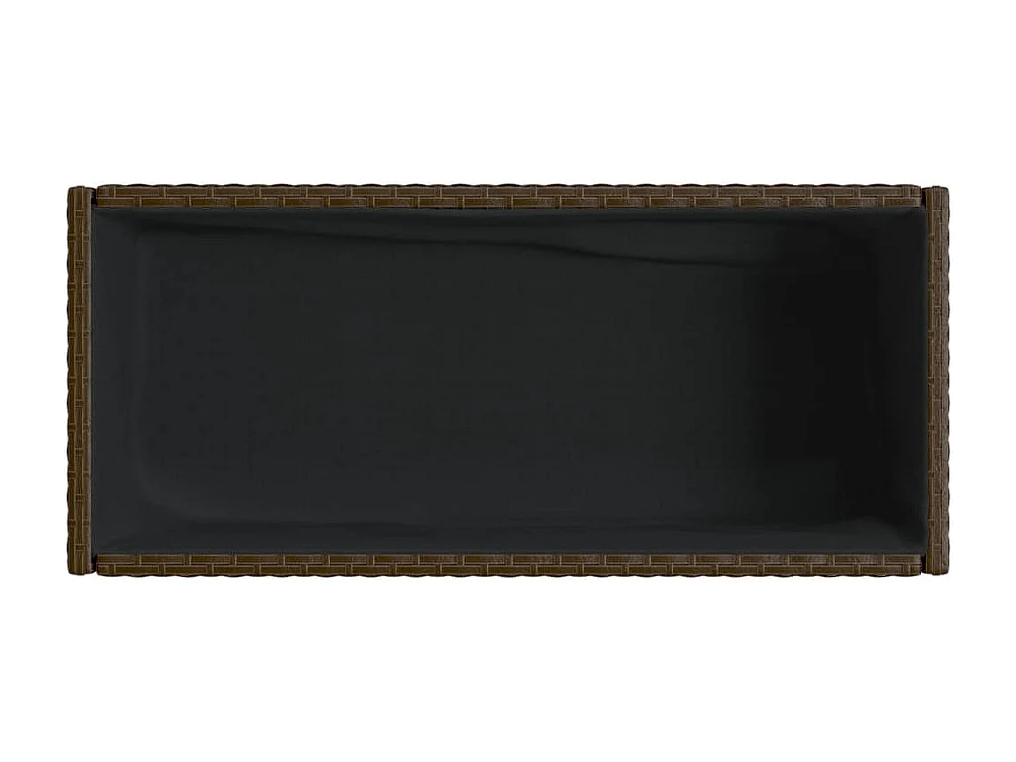 Pflanzkübel mit Ablage Braun Poly Rattan