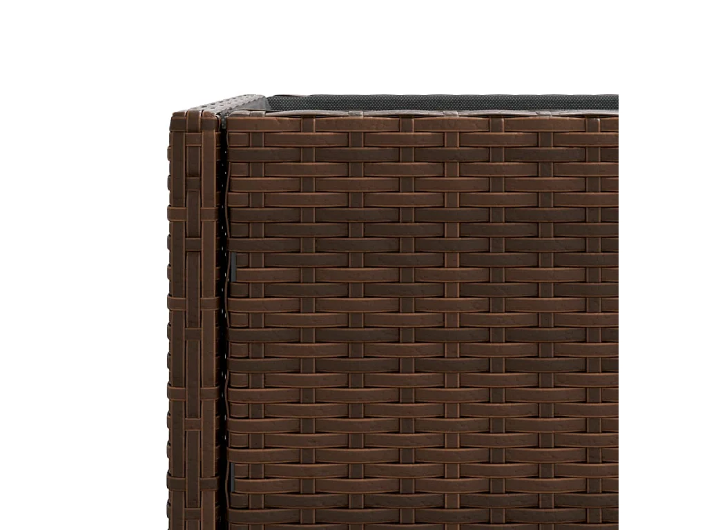 Pflanzkübel mit Ablage Braun Poly Rattan