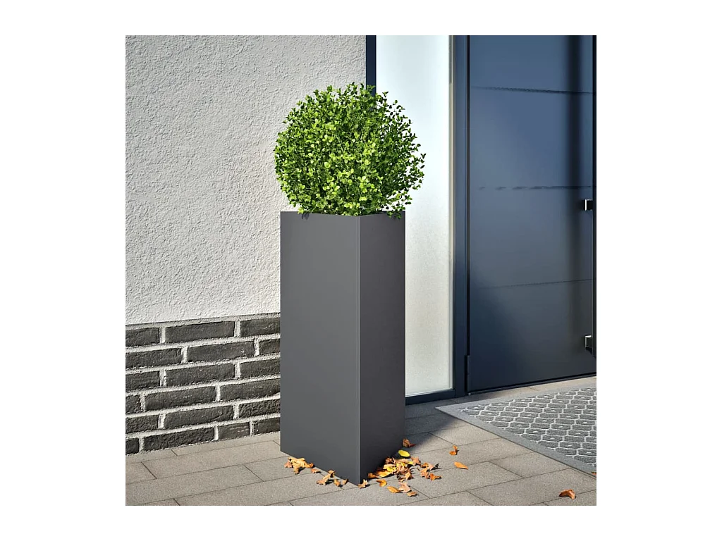 Jardinières 2 pcs anthracite triangulaire 40x34,5x70 cm acier