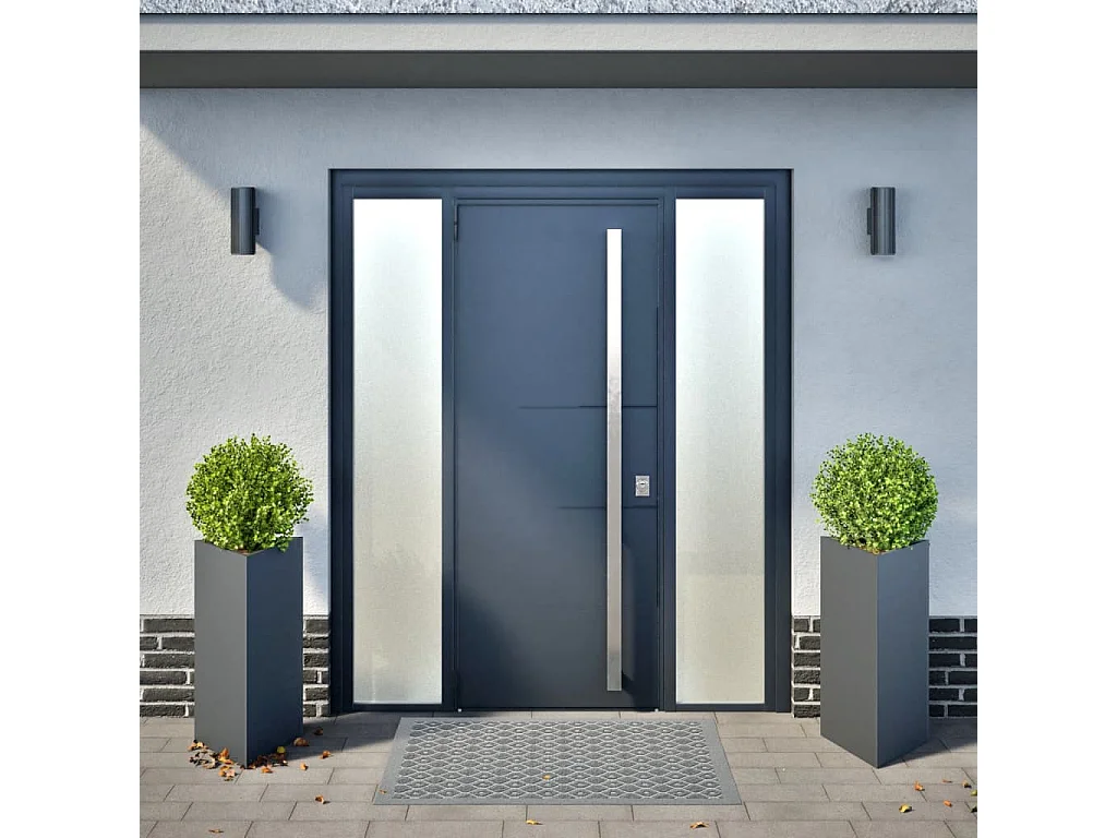 Pflanzkübel 2 Stk. Anthrazit Dreieckig 40x34,5x70 cm Stahl