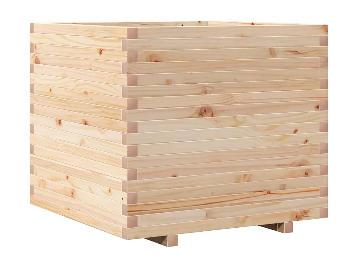 Vaso/floreira de jardim 80x80x72 cm madeira de pinho maciça