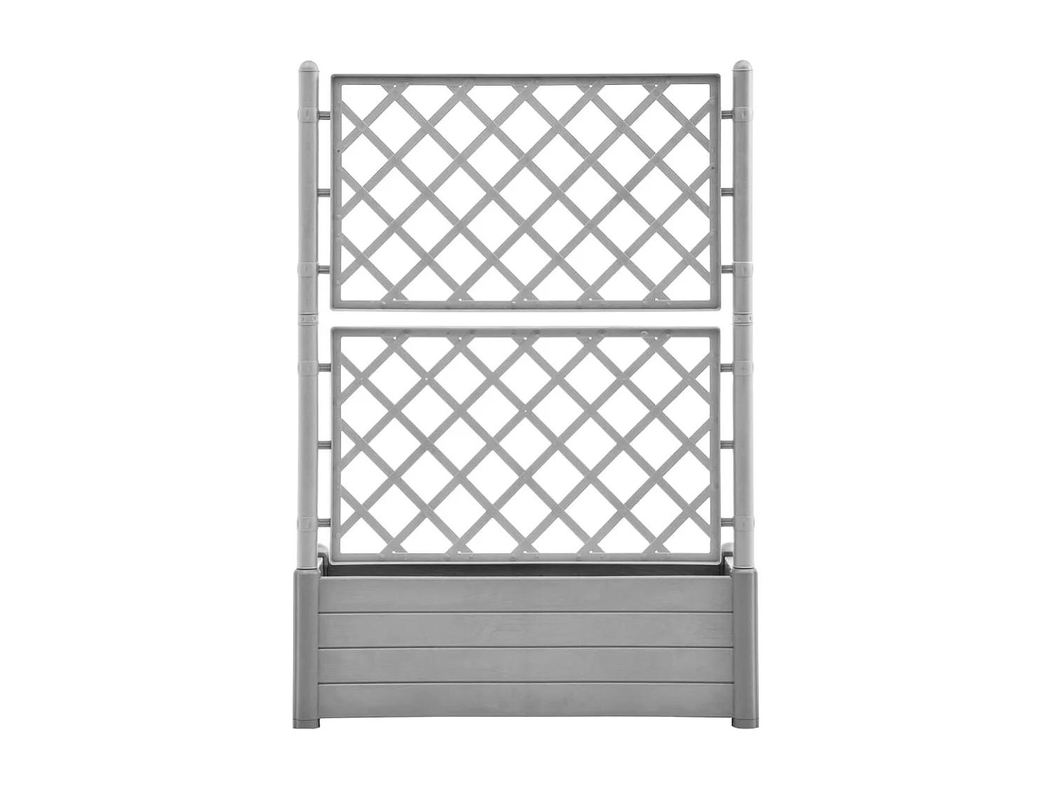 Vaso/floreira de jardim c/ treliça 100x43x142 cm PP cinza pedra
