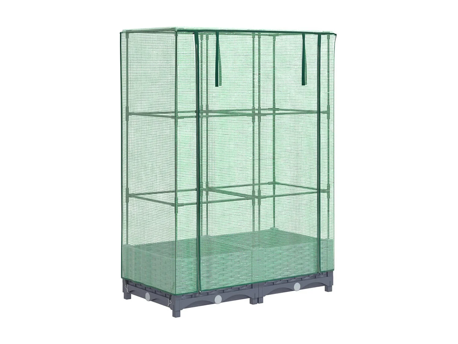 Hochbeet mit Gewächshaus-Aufsatz Rattan-Optik 80x40x123 cm