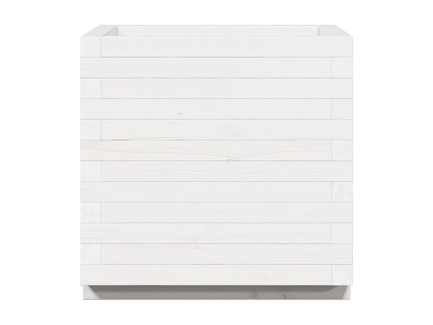 Pflanzkübel Weiß 50x50x49,5 cm Massivholz Kiefer