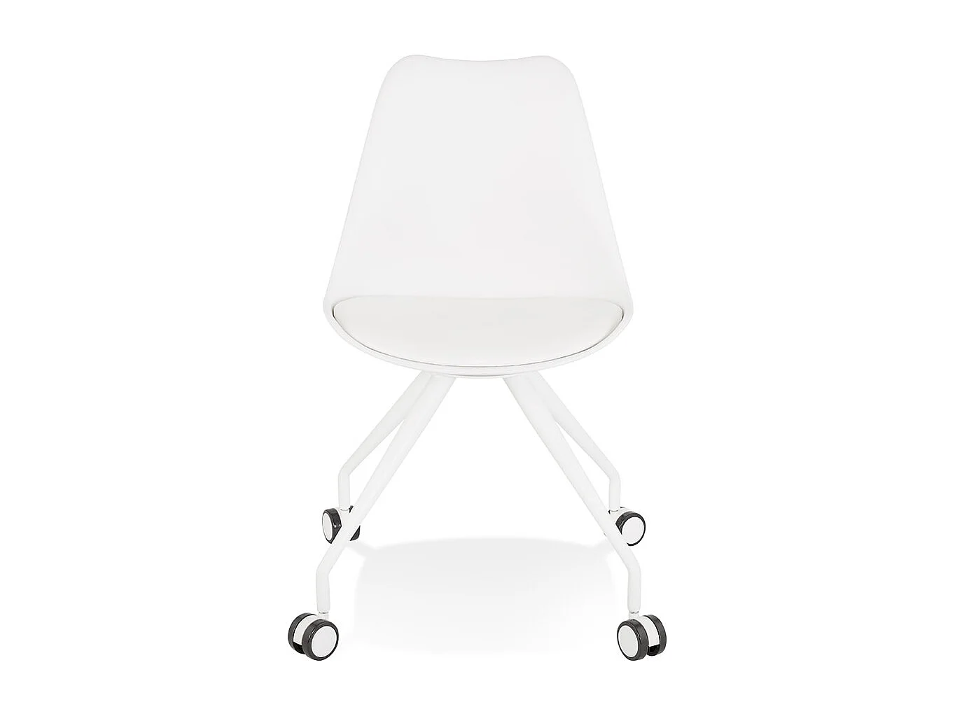 Bürostuhl auf Rollen - SKIN - wit - 60x60x92 cm