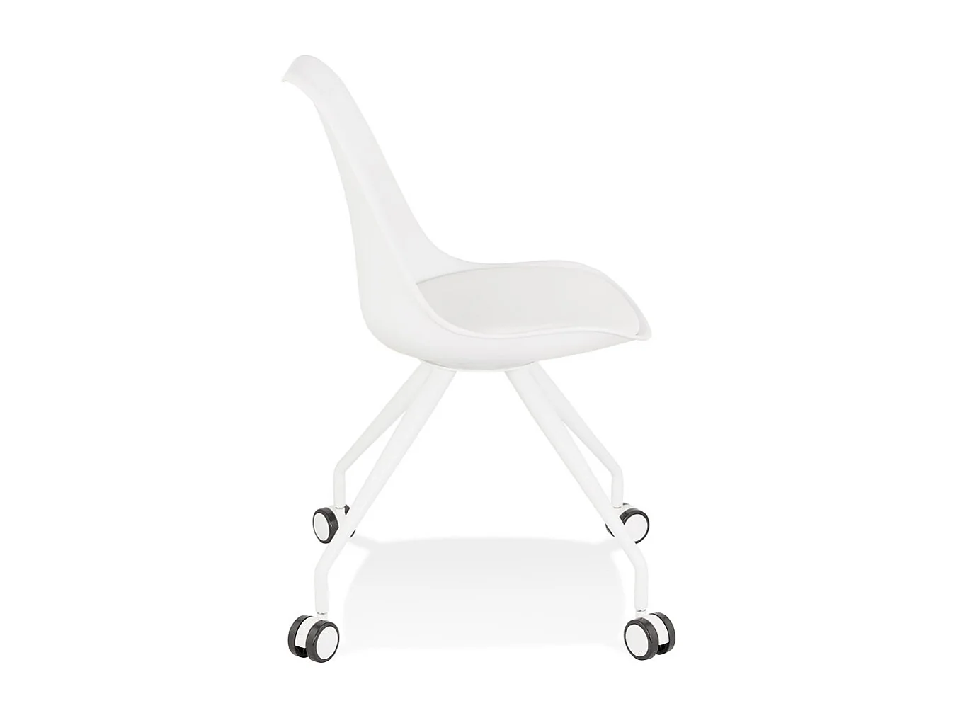 Bürostuhl auf Rollen - SKIN - wit - 60x60x92 cm