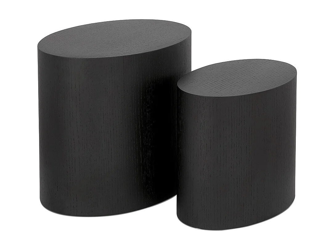 Set mit 2 Beistelltischen - SOKLE - zwart - 48x33x40 cm