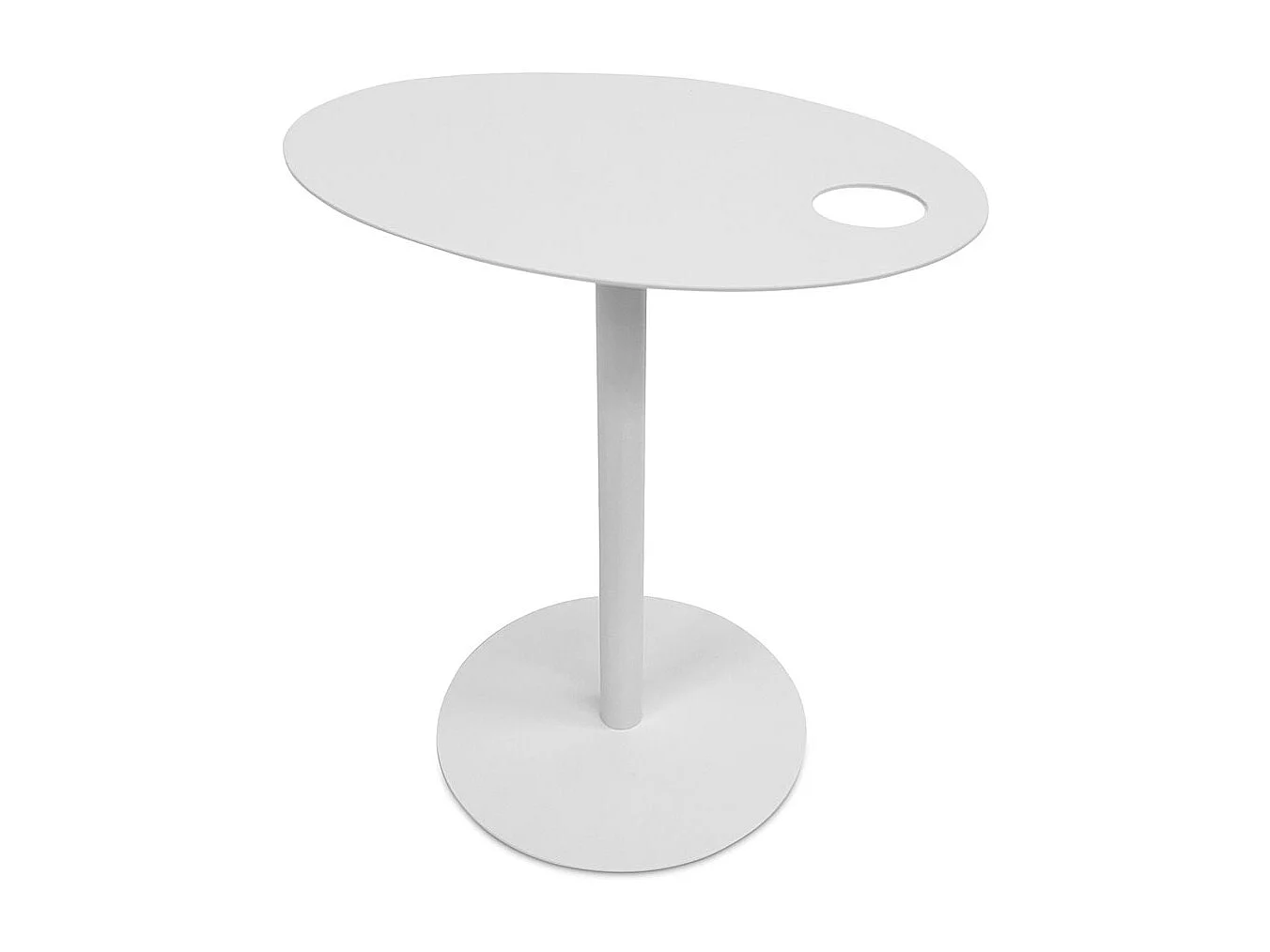 Ovaler Beistelltisch - MASA - Weiß - 42x31x45 cm