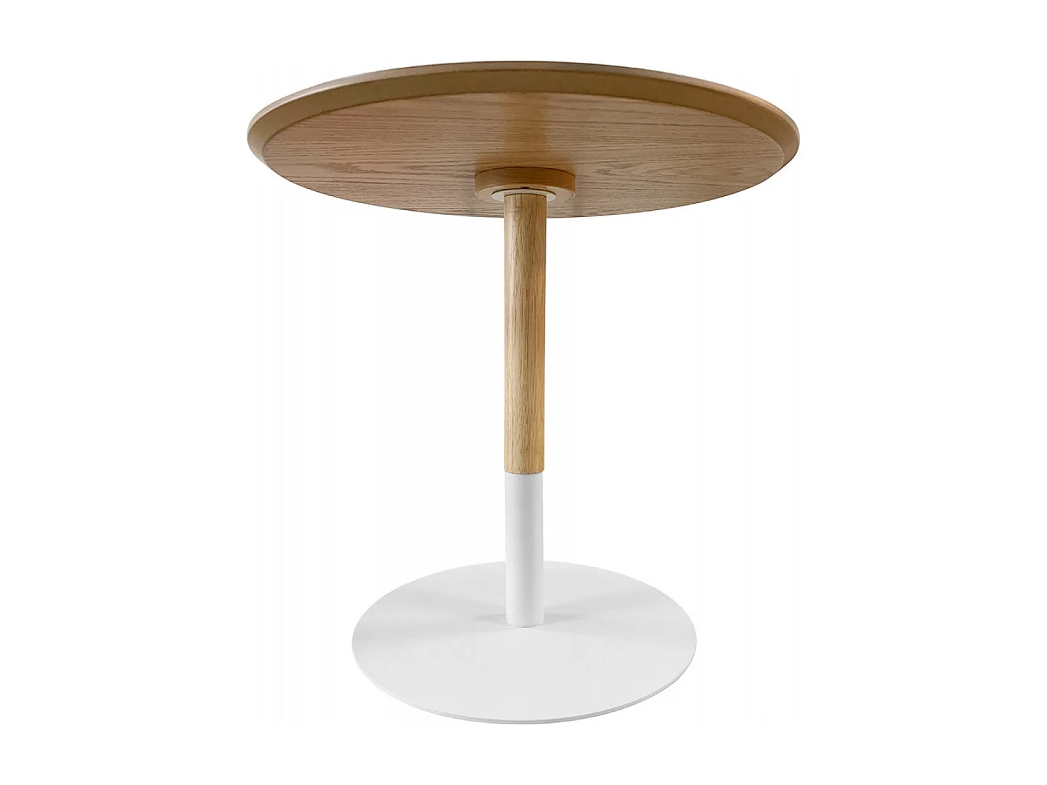 Table Basse Design "Rhoda" 48cm Naturel & Blanc