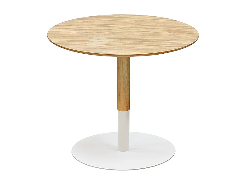 Table Basse Design "Rhoda" 48cm Naturel & Blanc