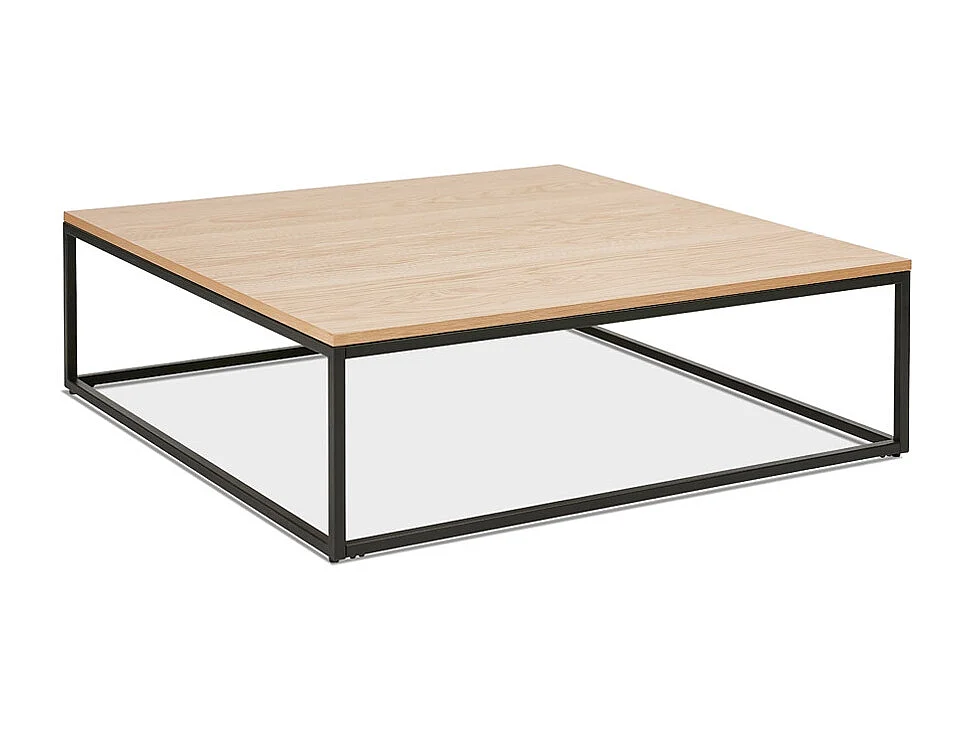 Großer Couchtisch im Industriestil - TRIBECA - beige - 110x110x35 cm