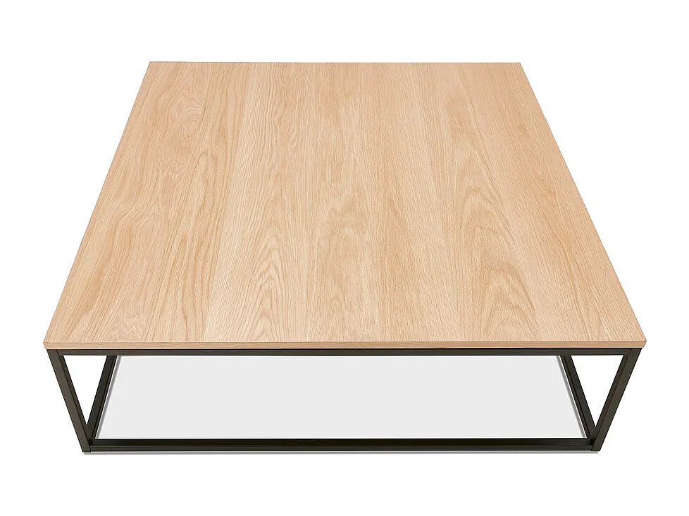 Großer Couchtisch im Industriestil - TRIBECA - beige - 110x110x35 cm